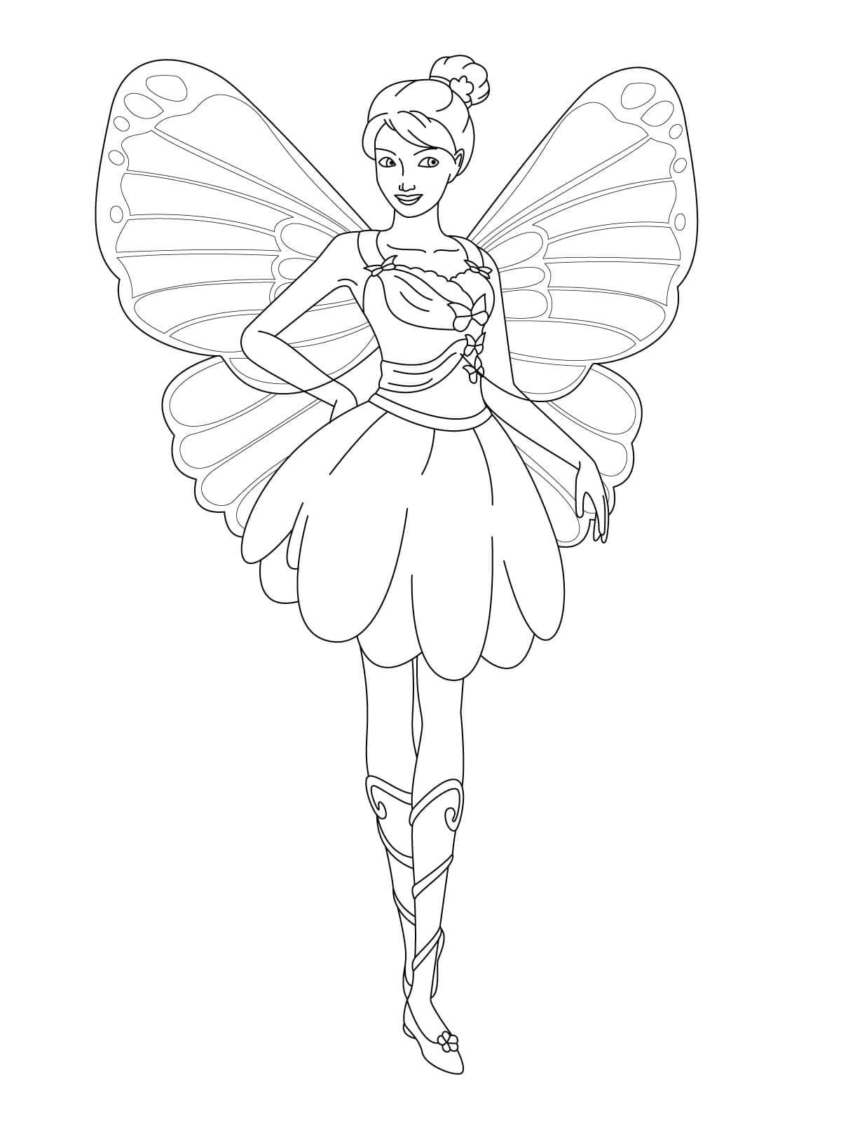 Fise de colorat cu Barbie Mariposa de colorat p27