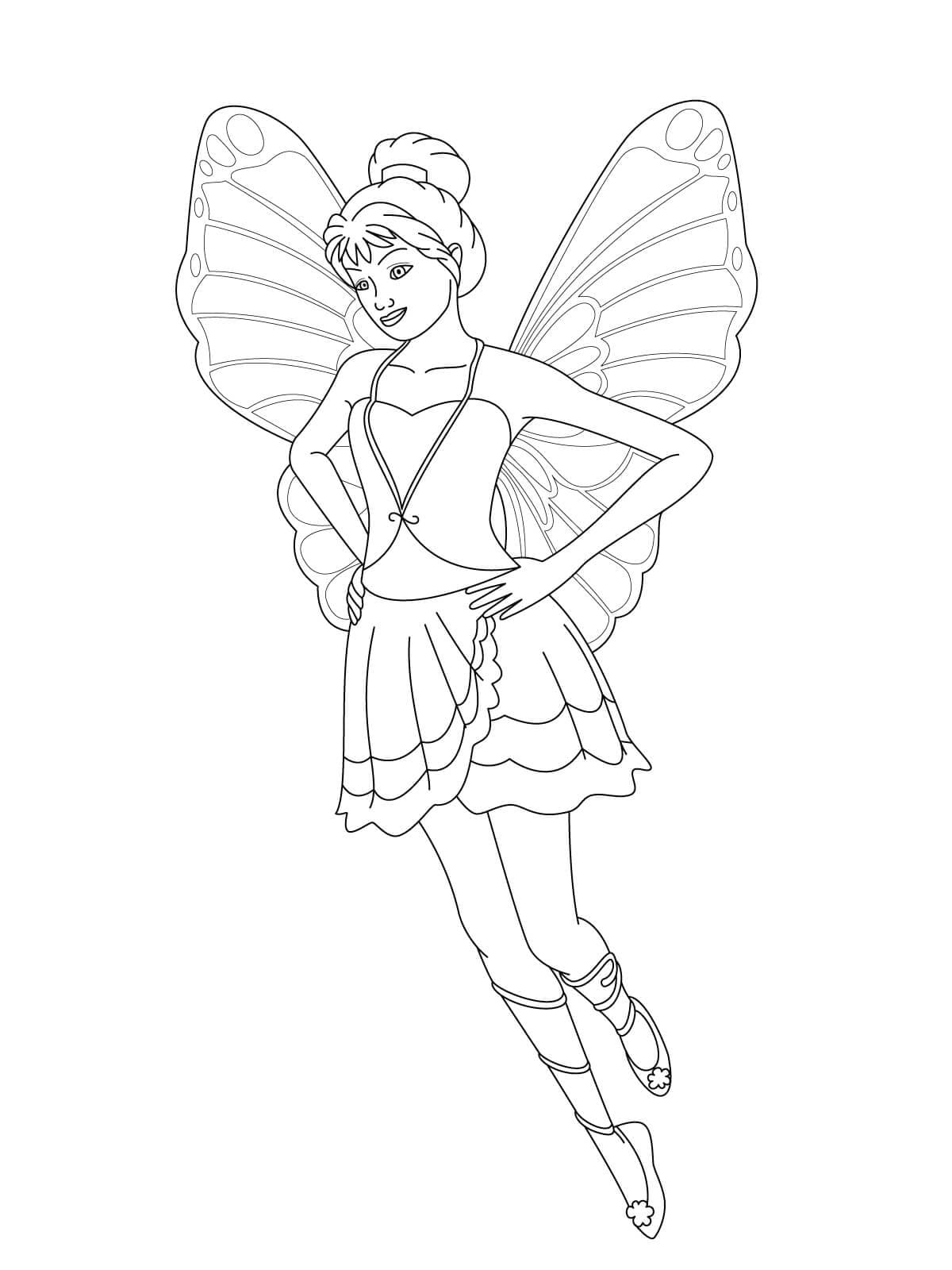 Fise de colorat cu Barbie Mariposa de colorat p28
