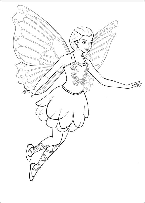 Fise de colorat cu Barbie Mariposa de colorat p30