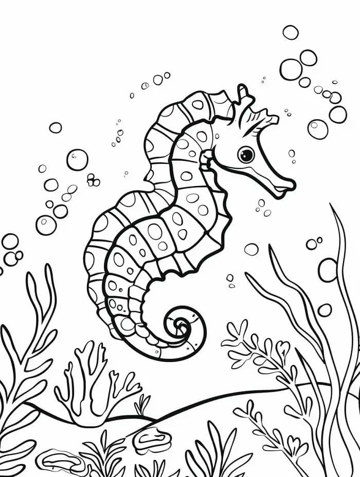Fise de colorat cu Caluti de Mare de colorat p17
