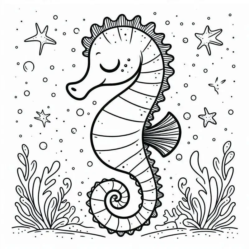 Fise de colorat cu Caluti de Mare de colorat p33