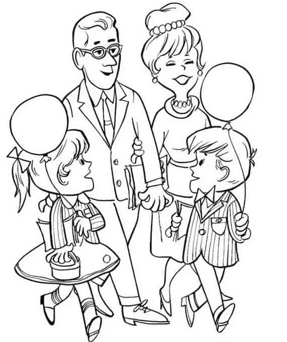 Fise de colorat cu Familia de colorat p03