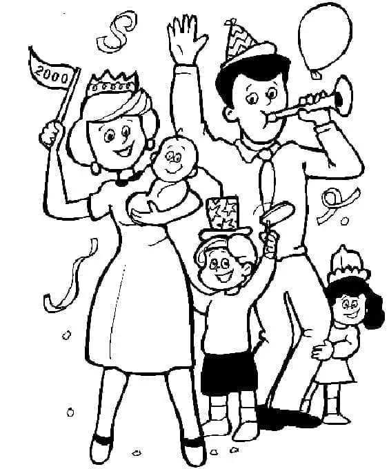 Fise de colorat cu Familia de colorat p04