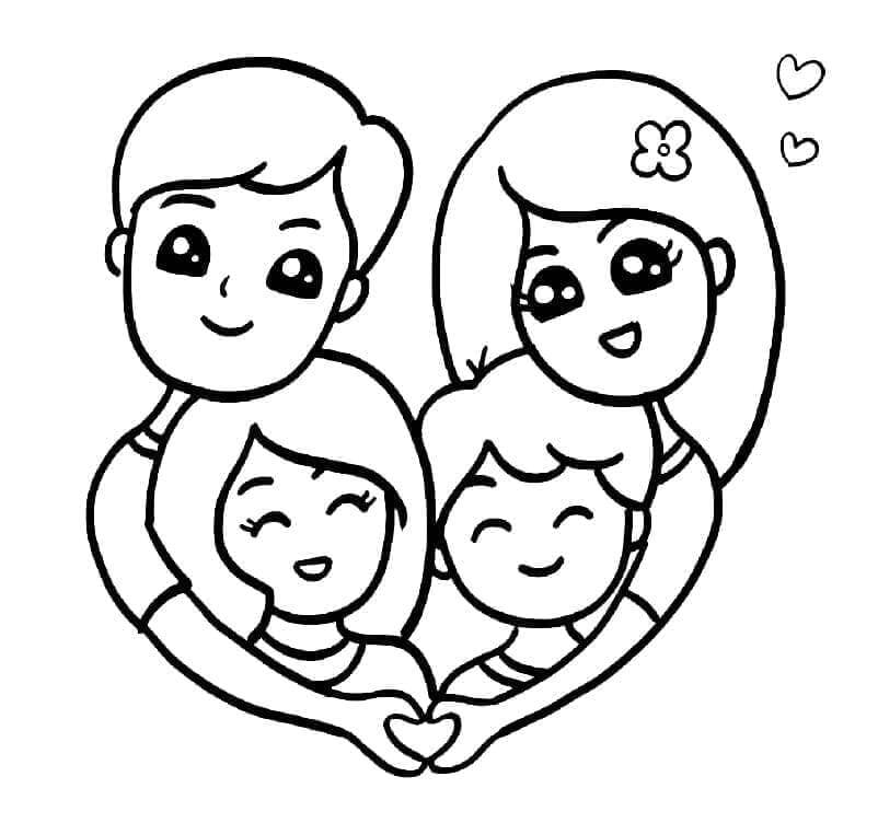 Fise de colorat cu Familia de colorat p06