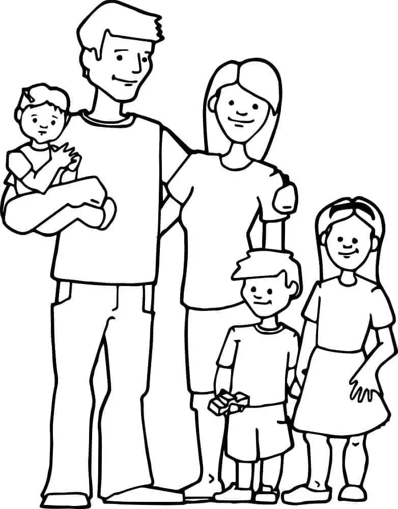 Fise de colorat cu Familia de colorat p07