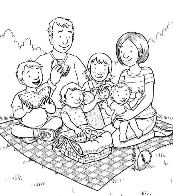Fise de colorat cu Familia de colorat p13