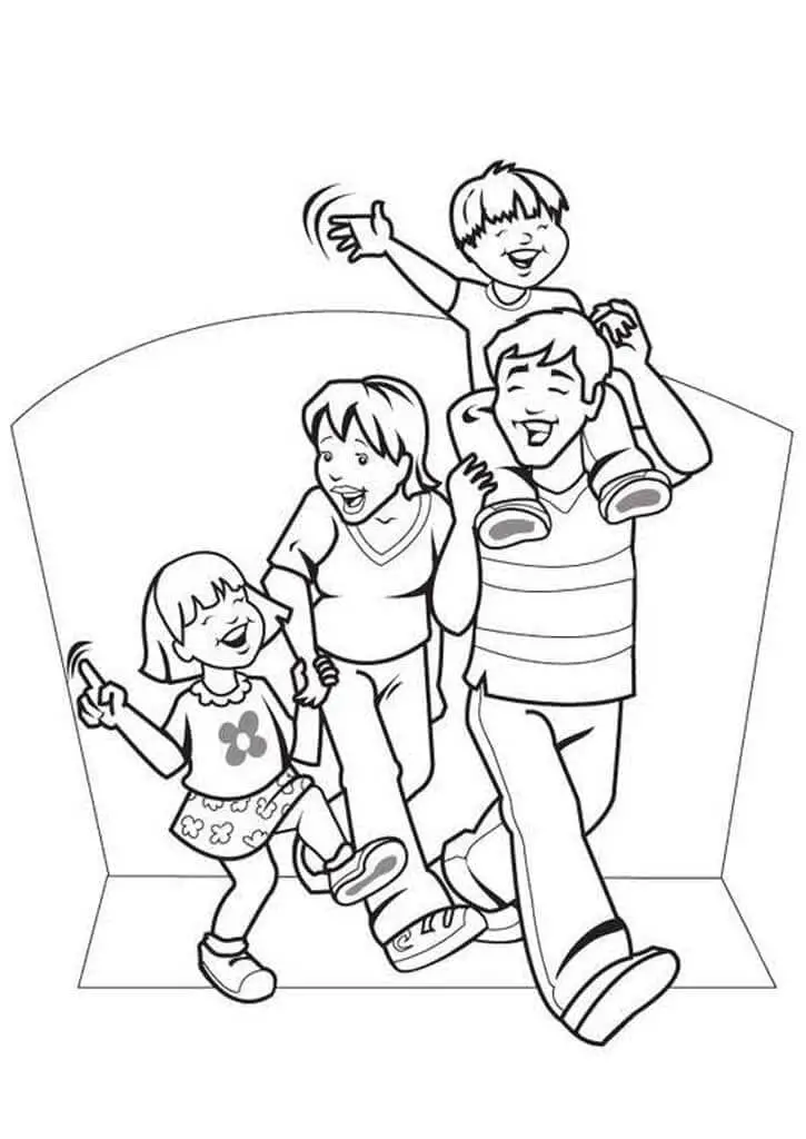 Fise de colorat cu Familia de colorat p14