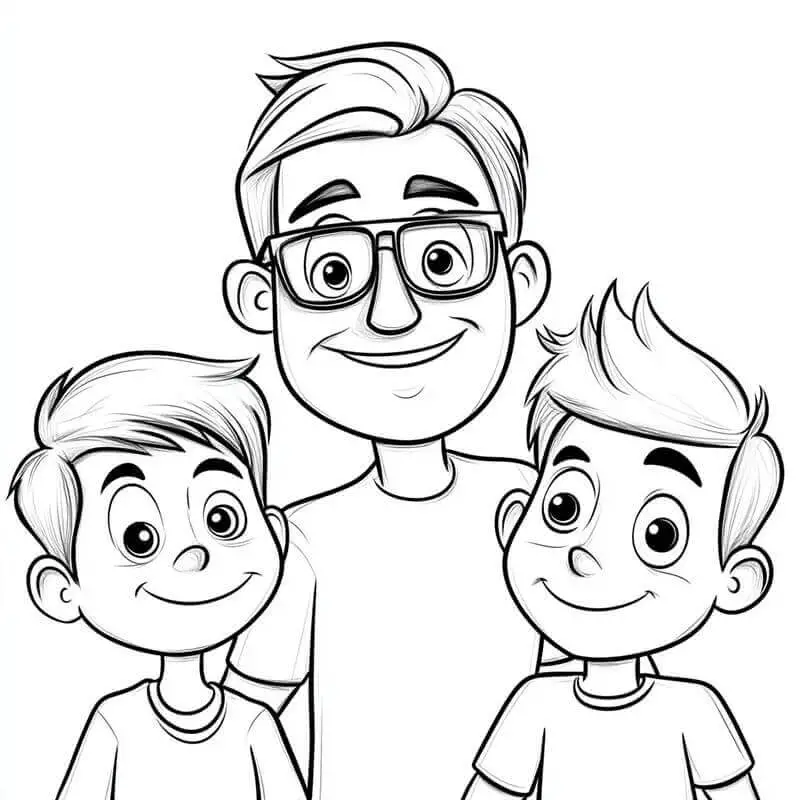 Fise de colorat cu Familia de colorat p19