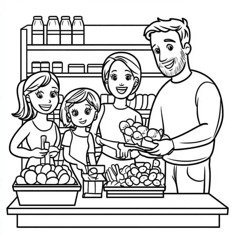 Fise de colorat cu Familia de colorat p21