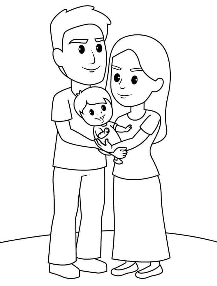 Fise de colorat cu Familia de colorat p27