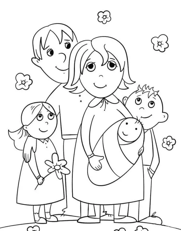Fise de colorat cu Familia de colorat p28