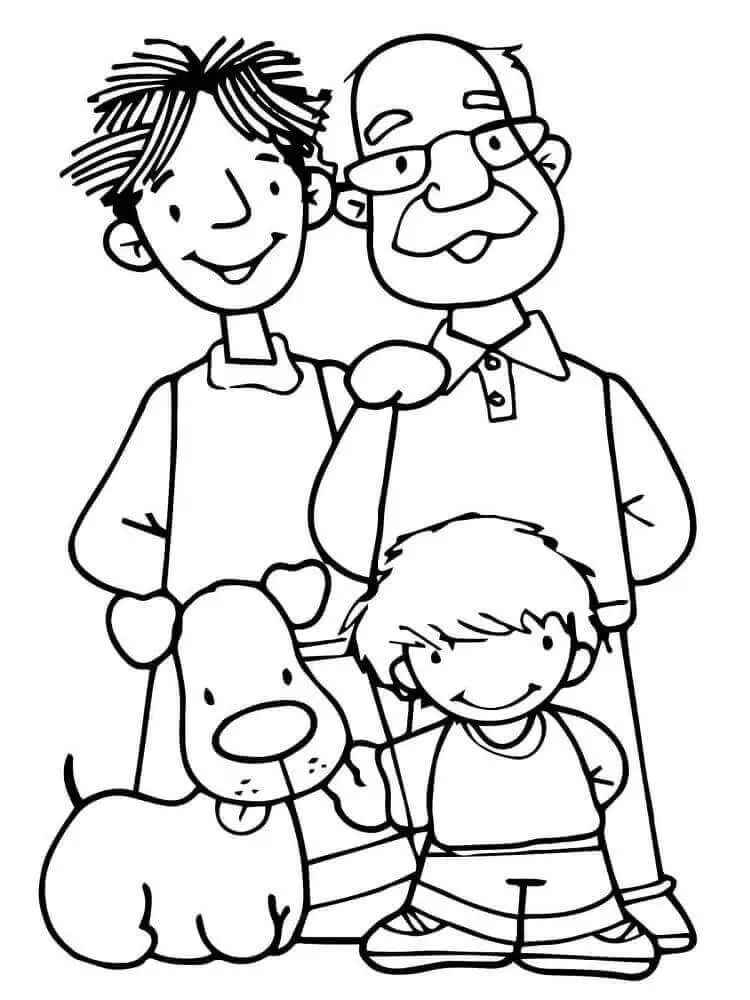 Fise de colorat cu Familia de colorat p29