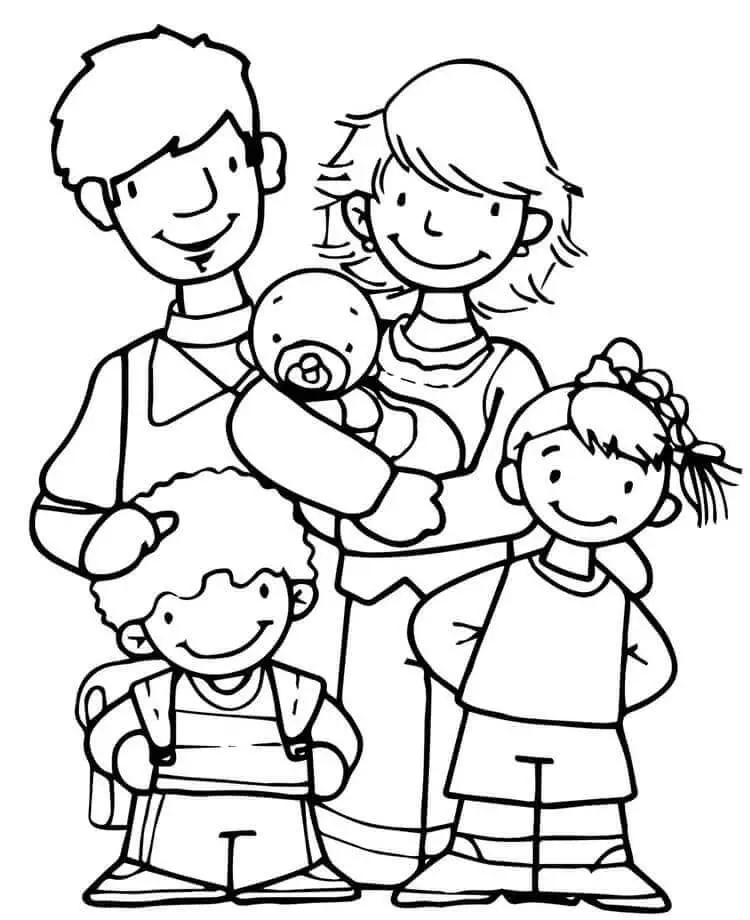 Fise de colorat cu Familia de colorat p35