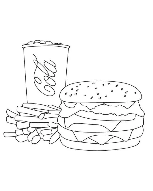 Fise de colorat cu Hamburger de colorat p01