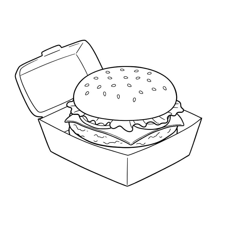 Fise de colorat cu Hamburger de colorat p03
