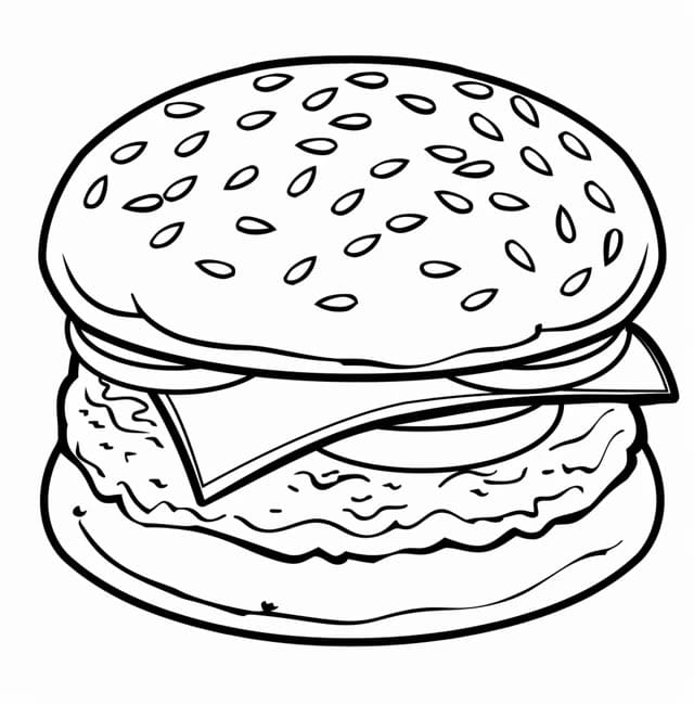 Fise de colorat cu Hamburger de colorat p05