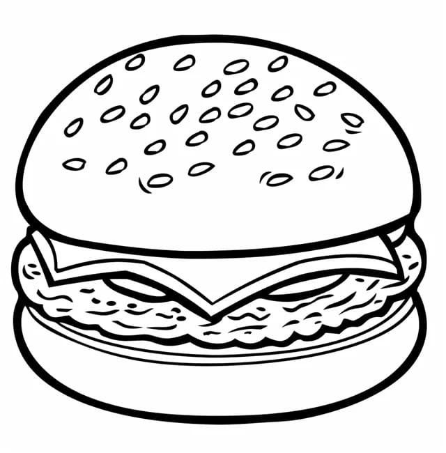 Fise de colorat cu Hamburger de colorat p07