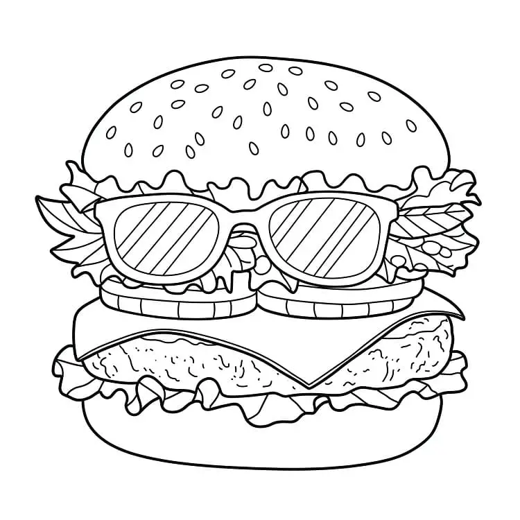 Fise de colorat cu Hamburger de colorat p08