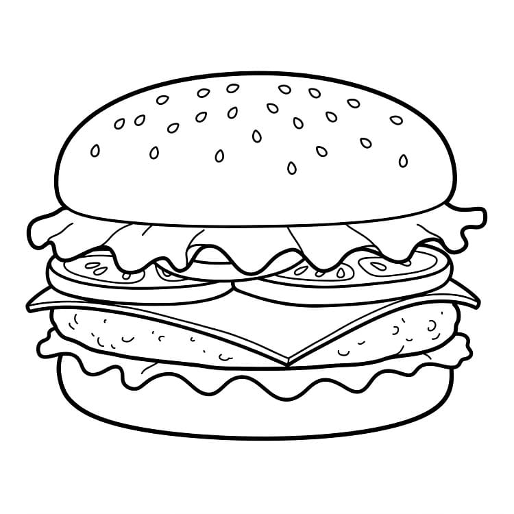 Fise de colorat cu Hamburger de colorat p11