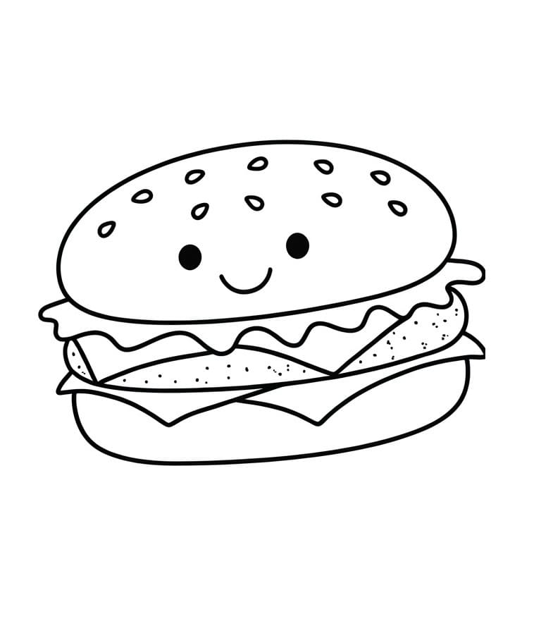 Fise de colorat cu Hamburger de colorat p15