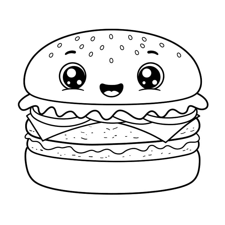 Fise de colorat cu Hamburger de colorat p17
