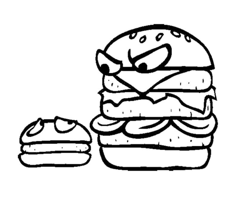 Fise de colorat cu Hamburger de colorat p18