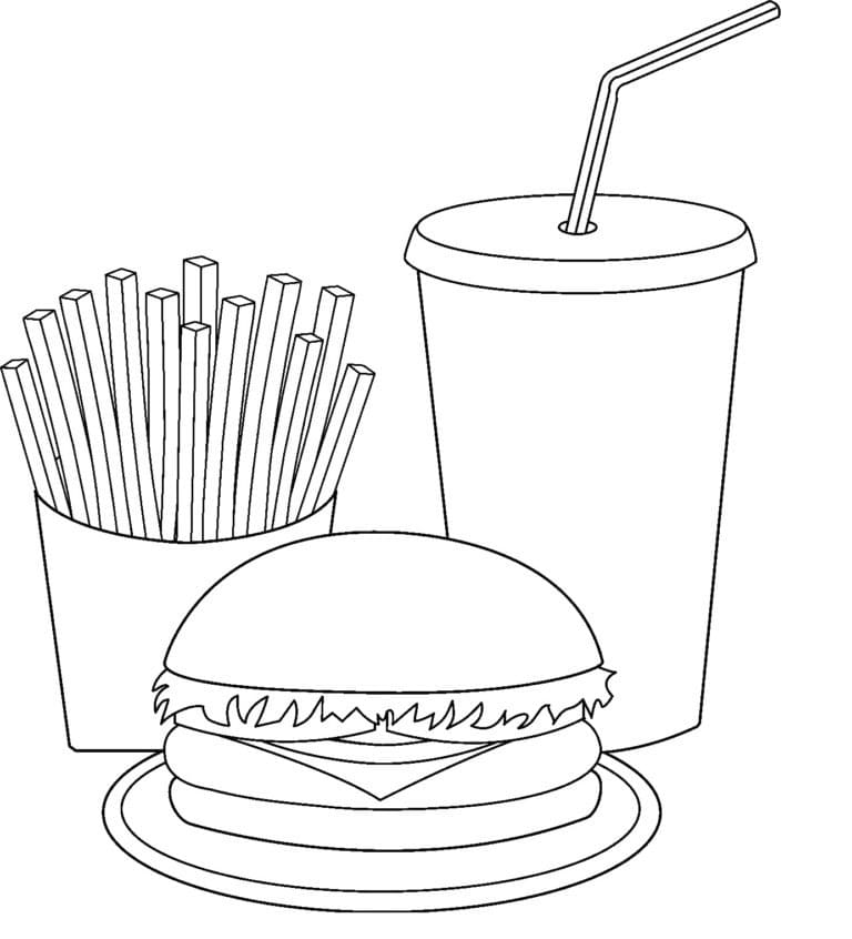 Fise de colorat cu Hamburger de colorat p24