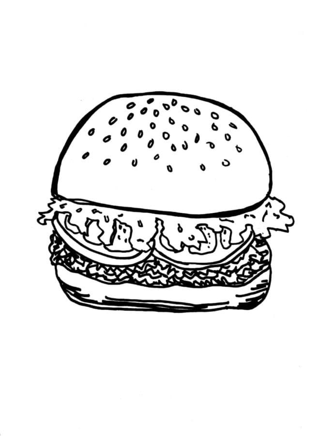 Fise de colorat cu Hamburger de colorat p26