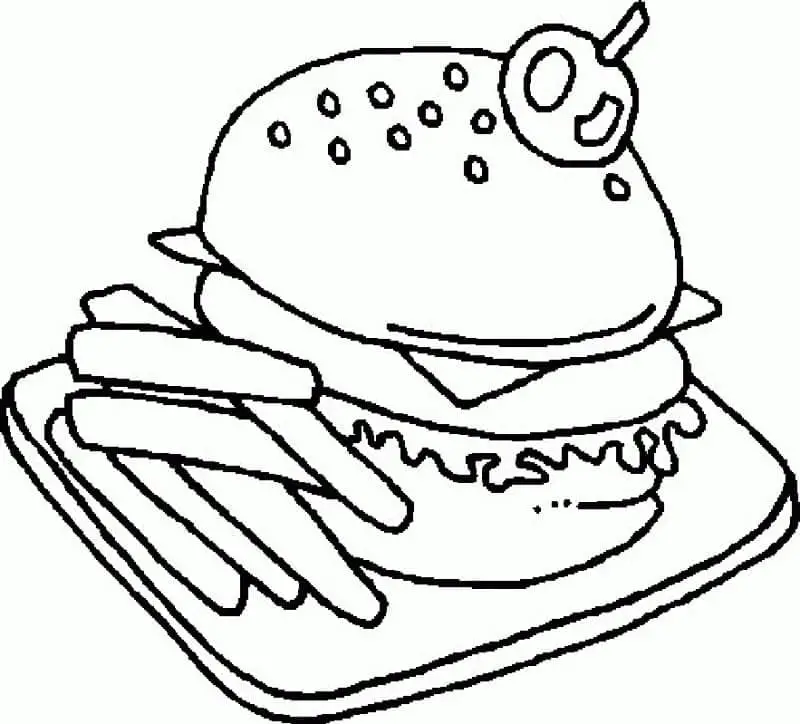 Fise de colorat cu Hamburger de colorat p31