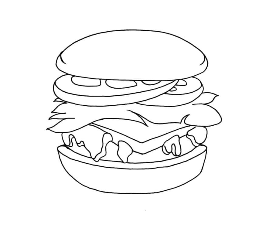Fise de colorat cu Hamburger de colorat p34