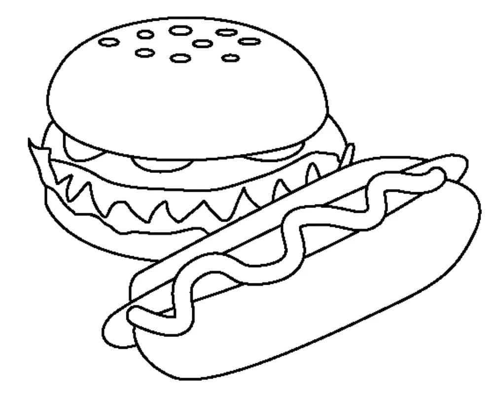Fise de colorat cu Hamburger de colorat p43
