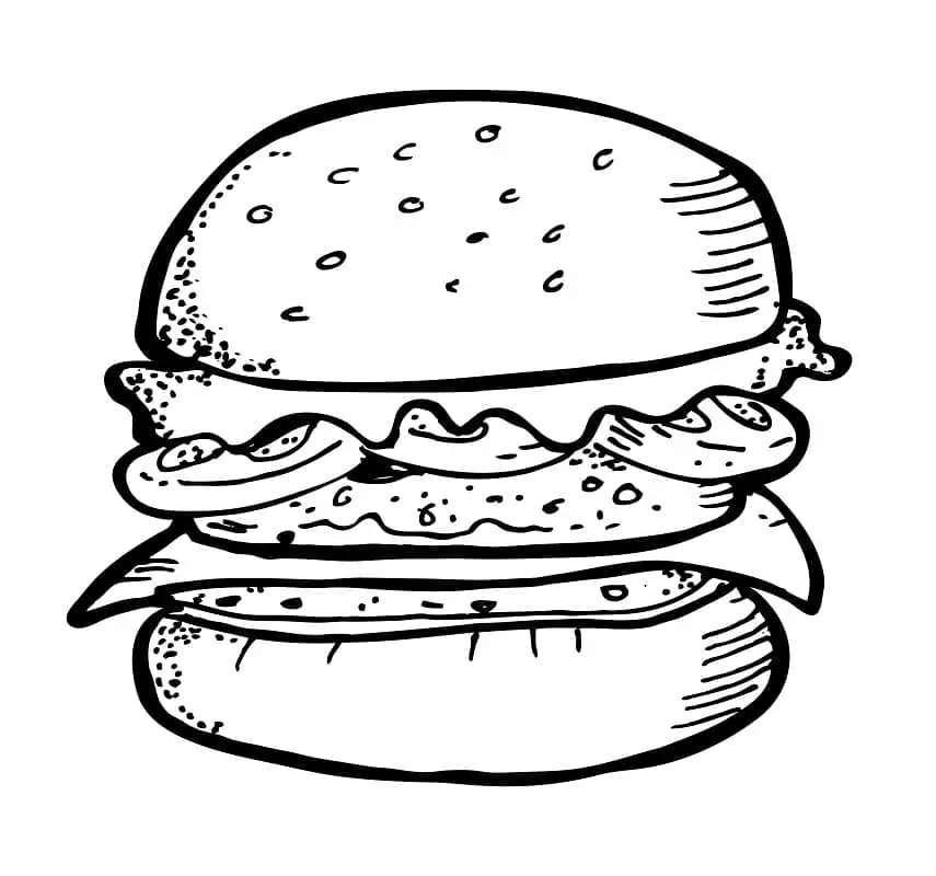 Fise de colorat cu Hamburger de colorat p45