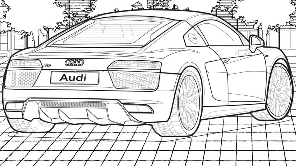 Fise de colorat cu Masini Audi de colorat p01
