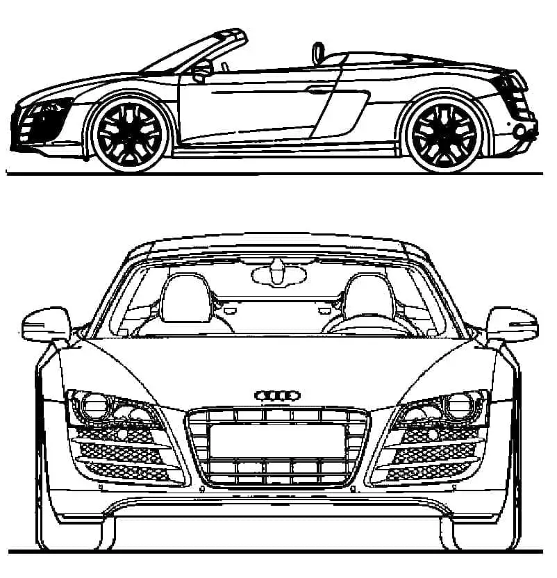 Fise de colorat cu Masini Audi de colorat p02