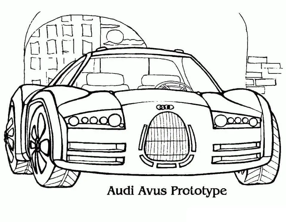 Fise de colorat cu Masini Audi de colorat p04
