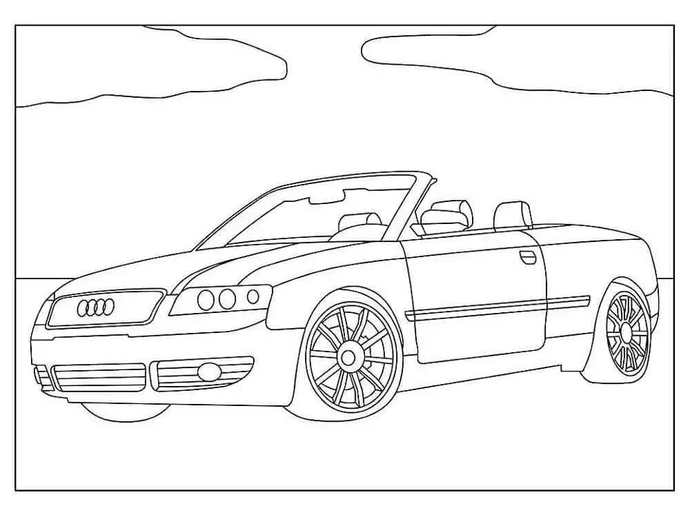 Fise de colorat cu Masini Audi de colorat p12
