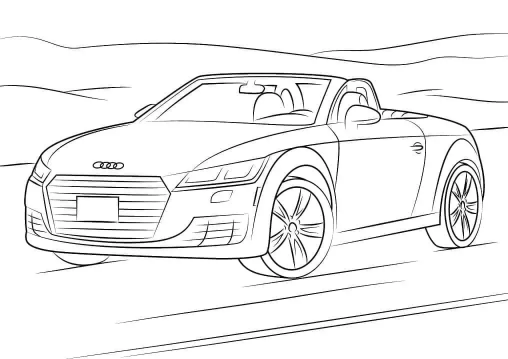 Fise de colorat cu Masini Audi de colorat p14