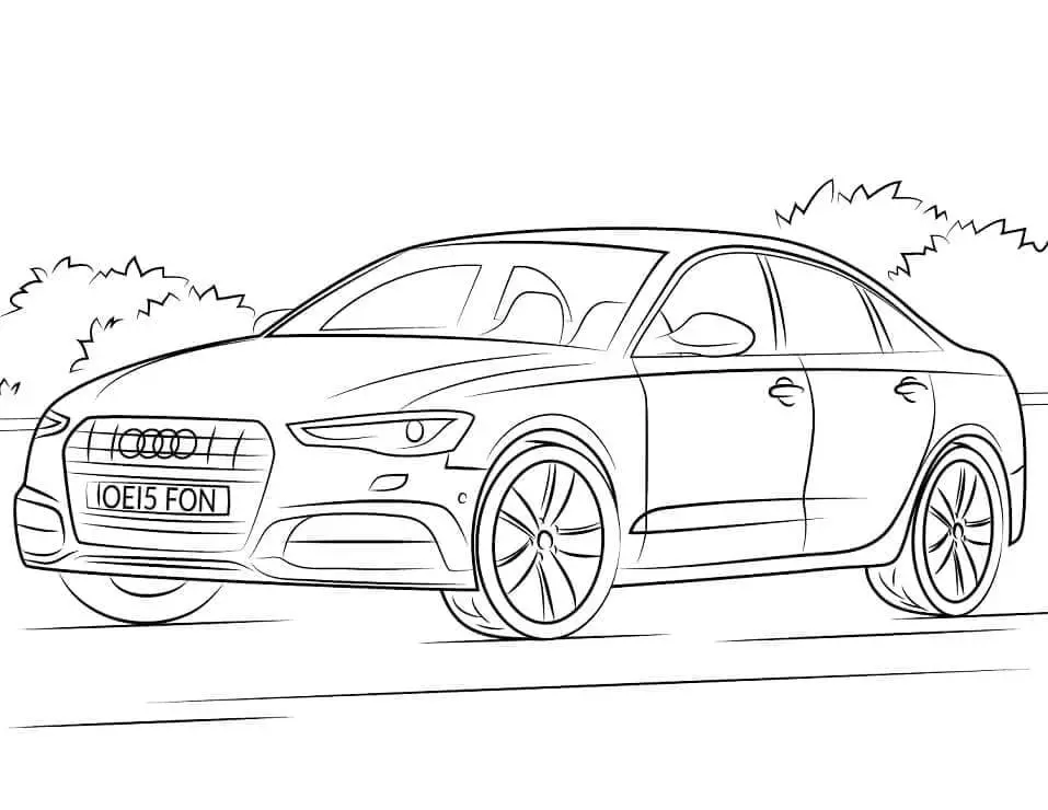 Fise de colorat cu Masini Audi de colorat p16