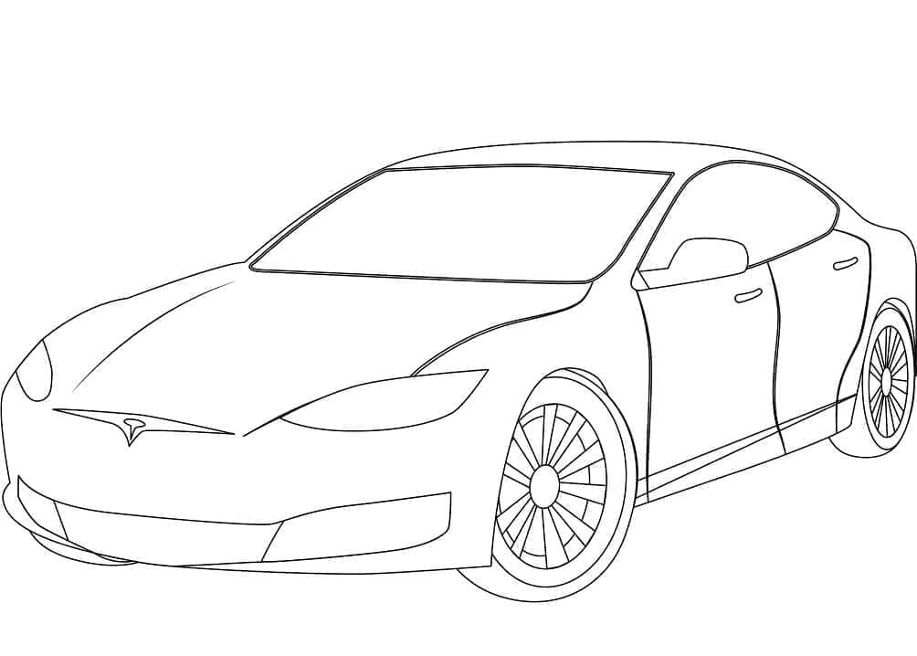 Fise de colorat cu Masini Tesla de colorat p08