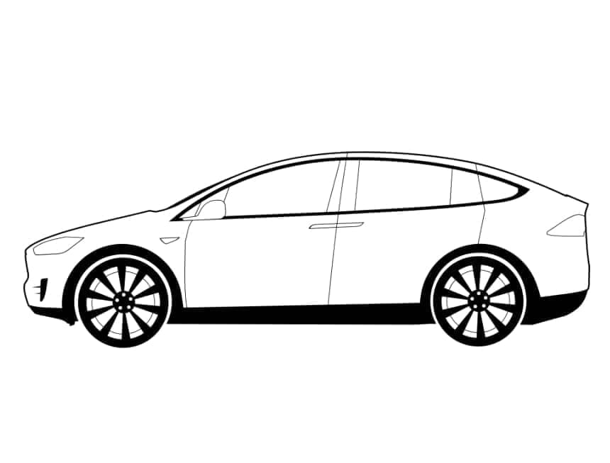 Fise de colorat cu Masini Tesla de colorat p10