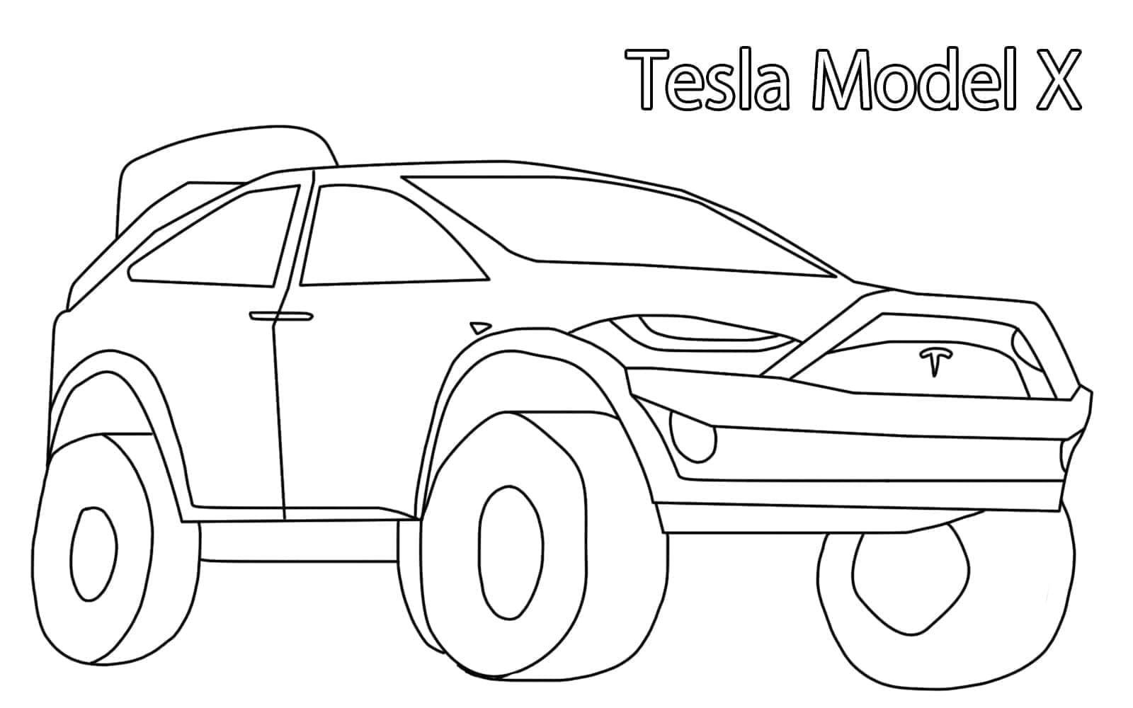 Fise de colorat cu Masini Tesla de colorat p12