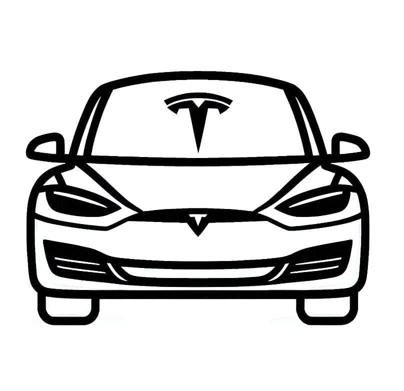 Fise de colorat cu Masini Tesla de colorat p18