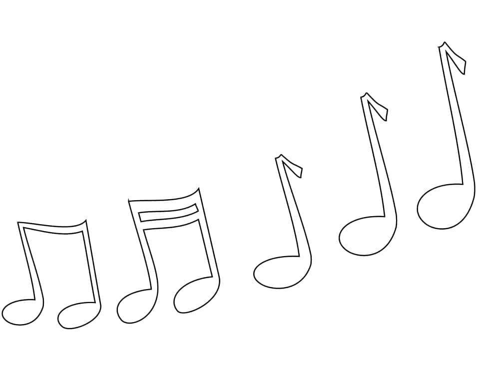 Fise de colorat cu Note Muzicale de colorat p04