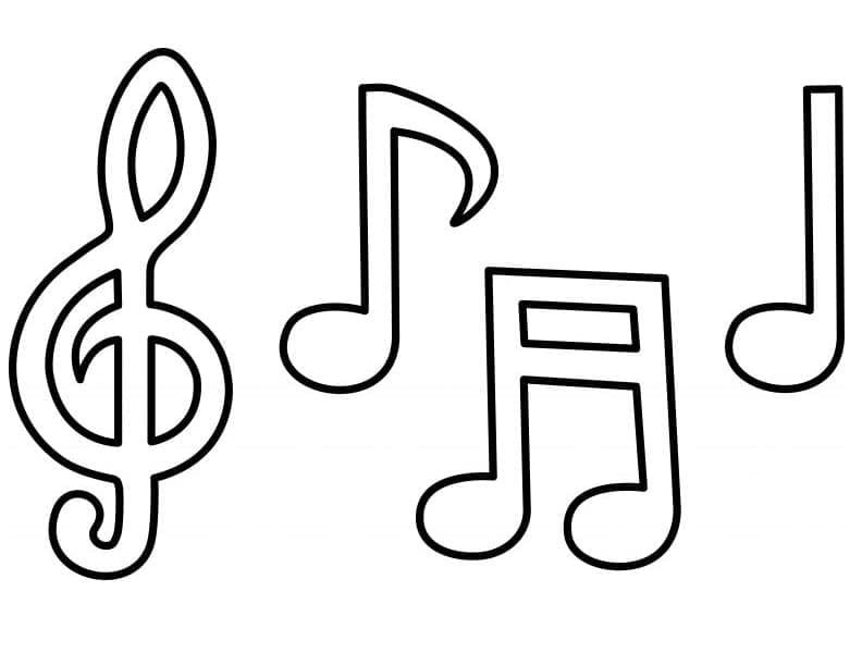 Fise de colorat cu Note Muzicale de colorat p05