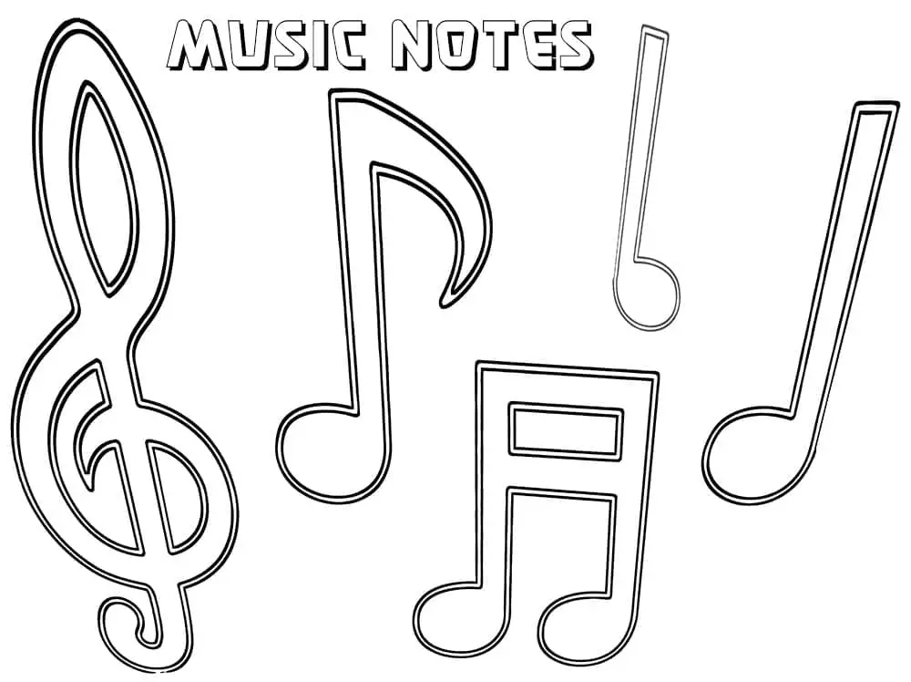 Fise de colorat cu Note Muzicale de colorat p06