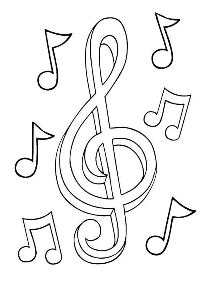 Fise de colorat cu Note Muzicale de colorat p24