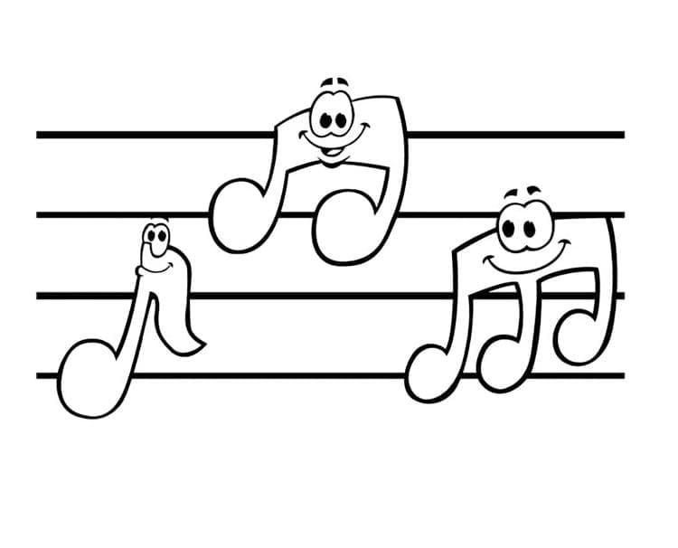 Fise de colorat cu Note Muzicale de colorat p34