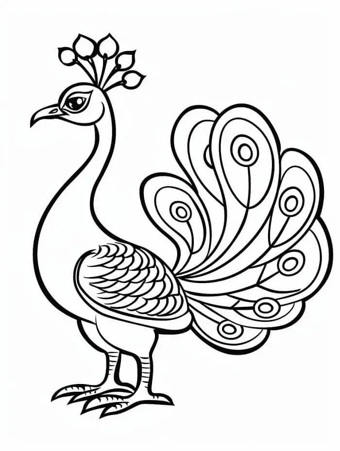 Fise de colorat cu Păuni de colorat p09