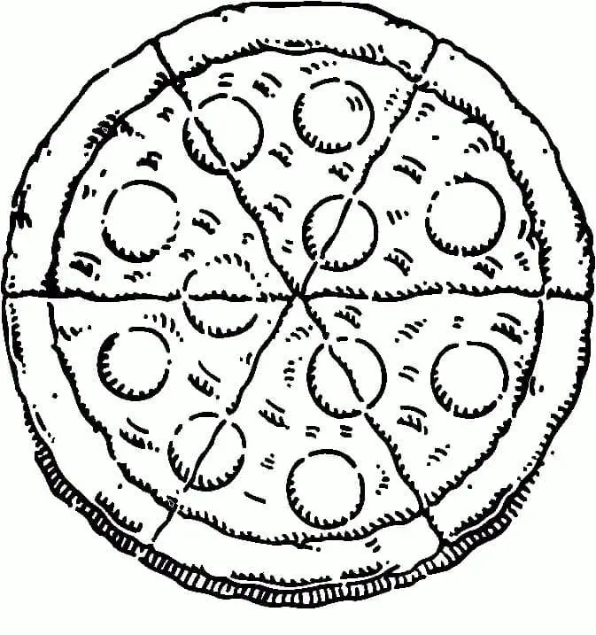 Fise de colorat cu Pizza de colorat p02