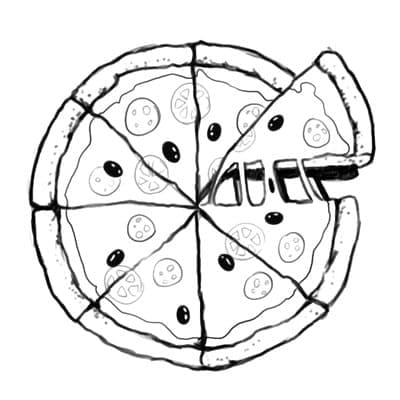 Fise de colorat cu Pizza de colorat p09